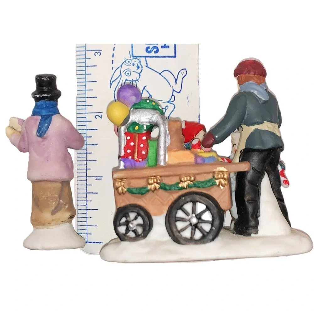 14 Christmas, Train Village Figures Oldtime Vendors Town Folk Porcelain Avg 2.5